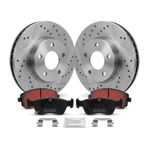Kit de Freio Completo Dianteiro (Discos Ventilados + Pastilhas de Cerâmica Premium)