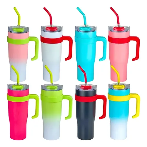 Copo Térmico Inox 1,2l Com Tampa E Canudo E Alça.