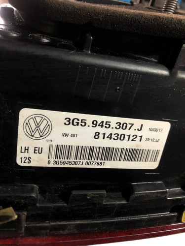 Lanterna Tampa Traseira Esquerda Vw Passat Tsi 2.0 2019 Esquerdo/motorista Vermelho - Imagem 4