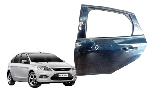 Porta C/maçaneta Traseira Esquerda Ford Focus 2013/15 Traseira Esquerdo Azul