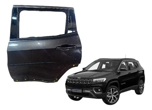 Porta Traseira Esquerda C/maçaneta Jeep Compass 2016 /25 Traseira Esquerdo Preto