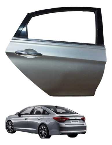 Porta Traseira Direita C/maçaneta Hyundai Sonata 2010/15 Traseira Direita Prateado