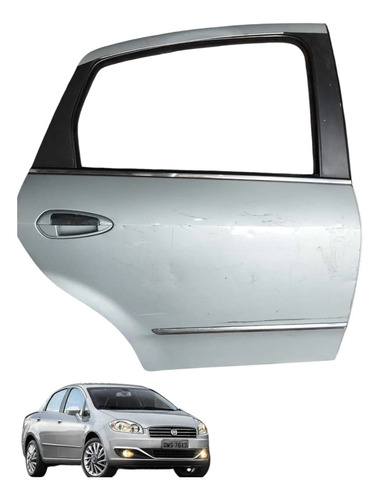 Porta Traseira Direira C/maçaneta Fiat Linea 2010 A 2015 Traseira Direito Cinza-escuro