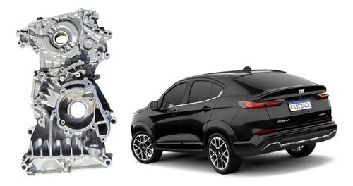 Tampa Lateral Bomba Óleo Fiat Fastback Pulse Toro 1.0 1.3 Prateado
