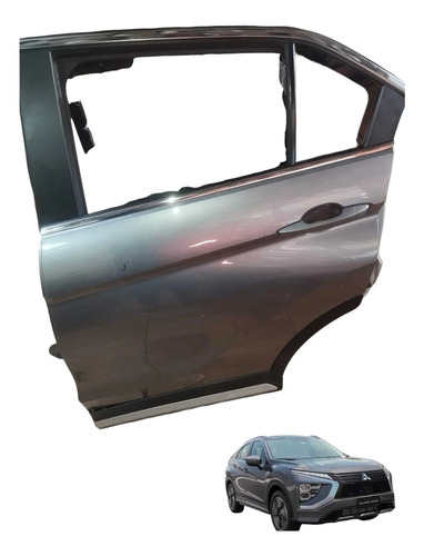 Porta Traseira Esquerda C/moldura Eclipse Cross 2018 2025 Traseira Esquerda Cinza-escuro
