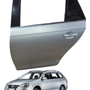 Porta Traseira Esquerda Vw Jetta Usv 2007 A 2010 Traseira Esquerdo Prateado