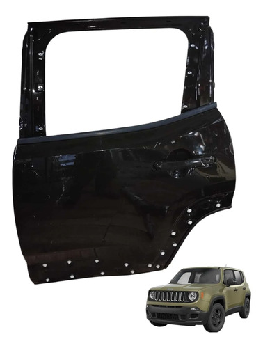 Porta Traseira Esquerda C/maçaneta Jeep Renegade 2016 À 2025 Traseira Esquerdo Verde-escuro