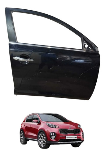 Porta Dianteira Direit Com Maçaneta Kia Sportage 2012/ 2016 Dianteira Direito Preto
