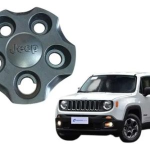 Calota Central Roda Ferro Jeep Renegade 2016 2020 Preto Preto
