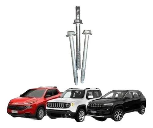 Kit 3 Parafusos Compressor Renegade Toro Compass 1.3 Prateado