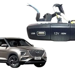 Central Usb Tomada 12v Creta 2022/2024 Preto