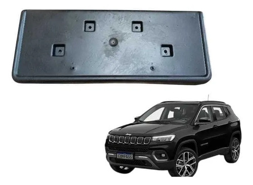 Suporte Moldura Placa Dianteira Compass 2016 A 2022 53285973 Preto