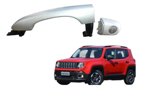 Maçaneta Traseira Jeep Renegade 2016/21 Prateado Traseira