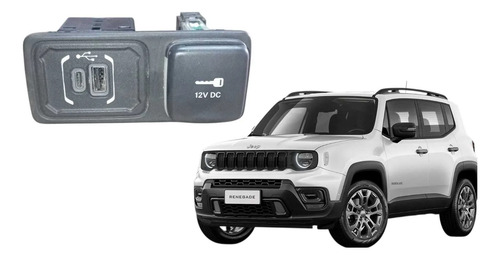 Acabamento Tomada Usb Jeep Renegade T270 1.3 2022 A 2025 Preto