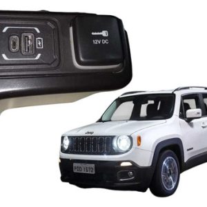Tomada Acendedor Entrada Usb Auxiliar Jeep Renegade 2016 22 Preto
